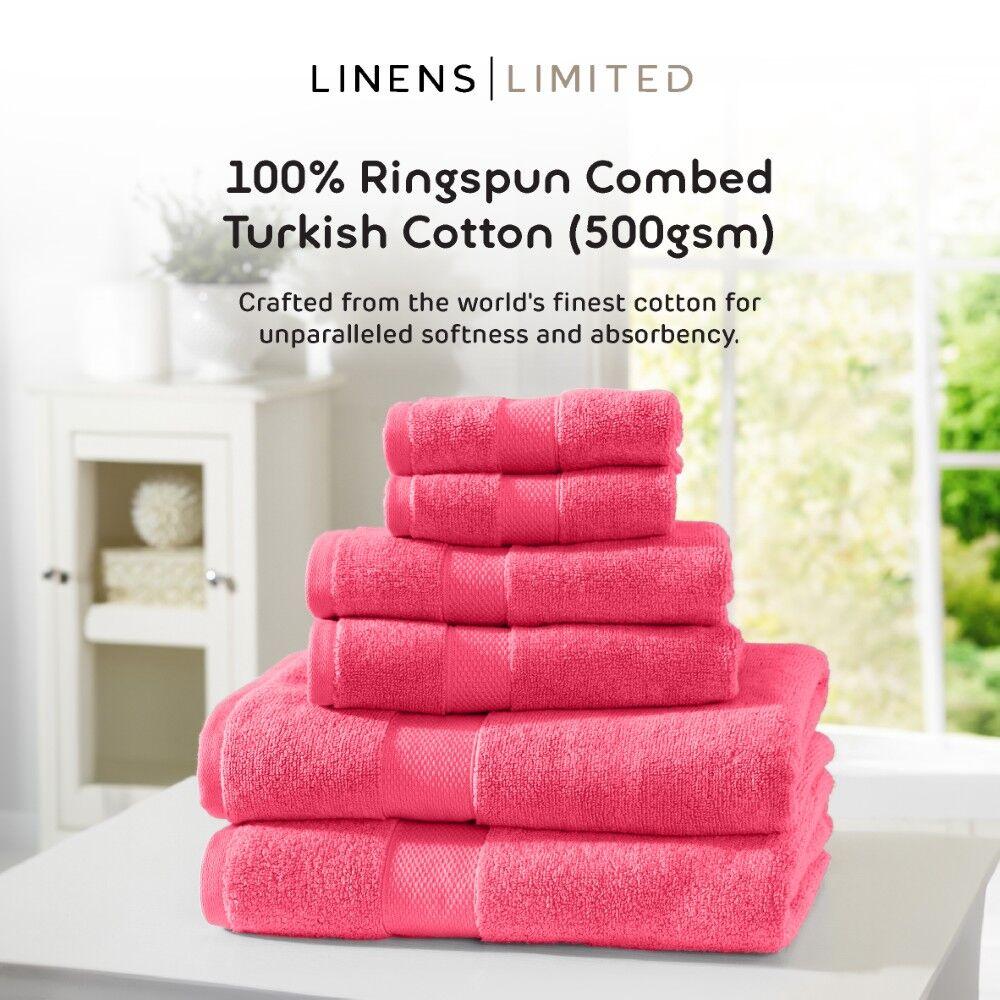 Linens Limited 100% Turkish Cotton Bath Towel, Raspberry