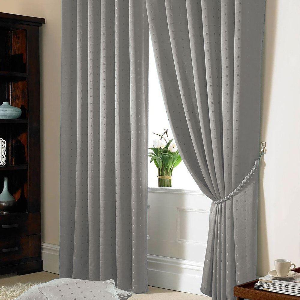 Alan Symonds Madison Doby Square Pencil Pleat Lined Curtains