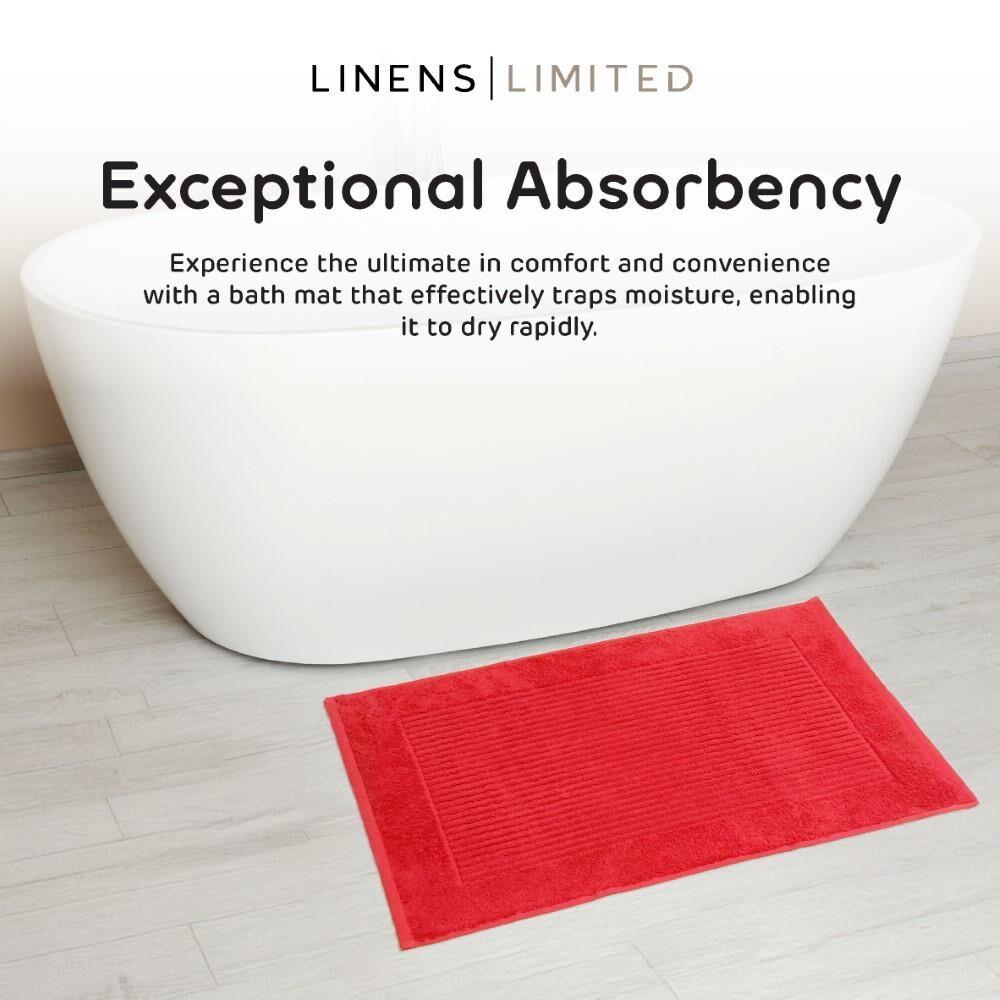 Linens Limited 100% Turkish Cotton Bath Mat, Red