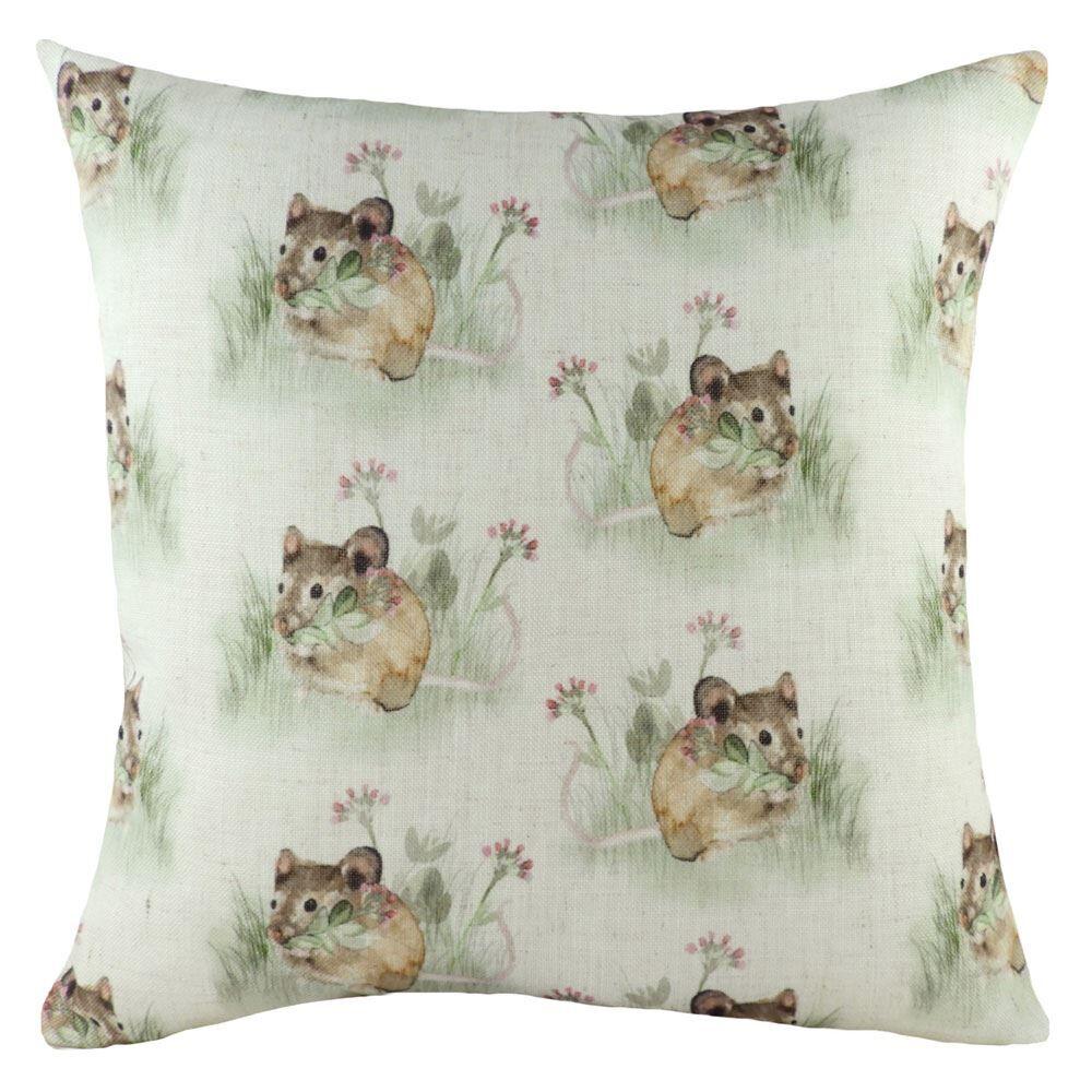 Evans Lichfield Hedgerow Mice Repeat Watercolour Print Cushion Cover, Multi, 43 x 43 Cm