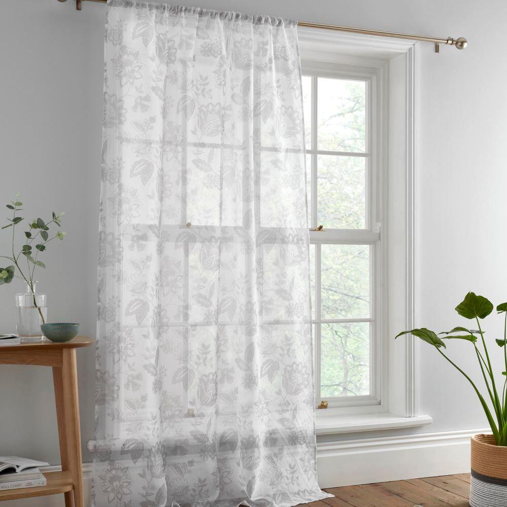 Dreams & Drapes Marinelli Floral Print Slot Top Voile Curtain Panel