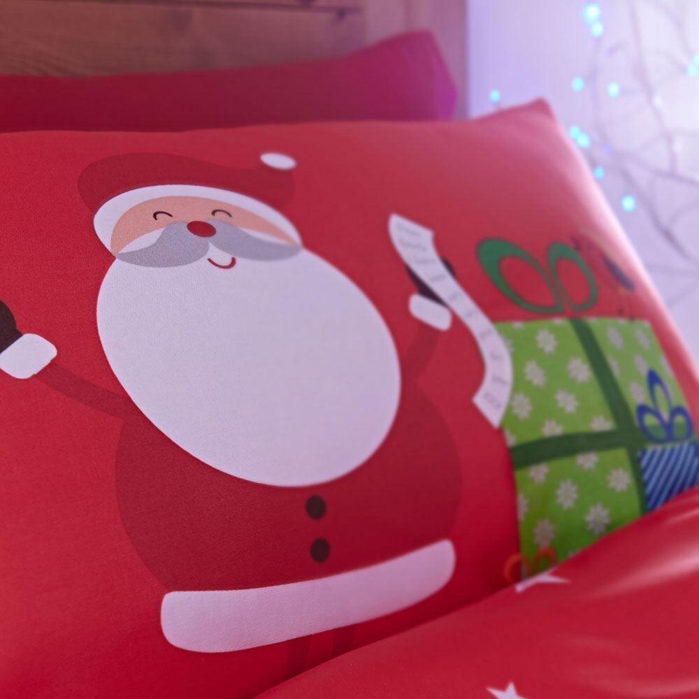 Catherine Lansfield Santa's Christmas Presents Polycotton Percale Duvet Cover Set, Multi
