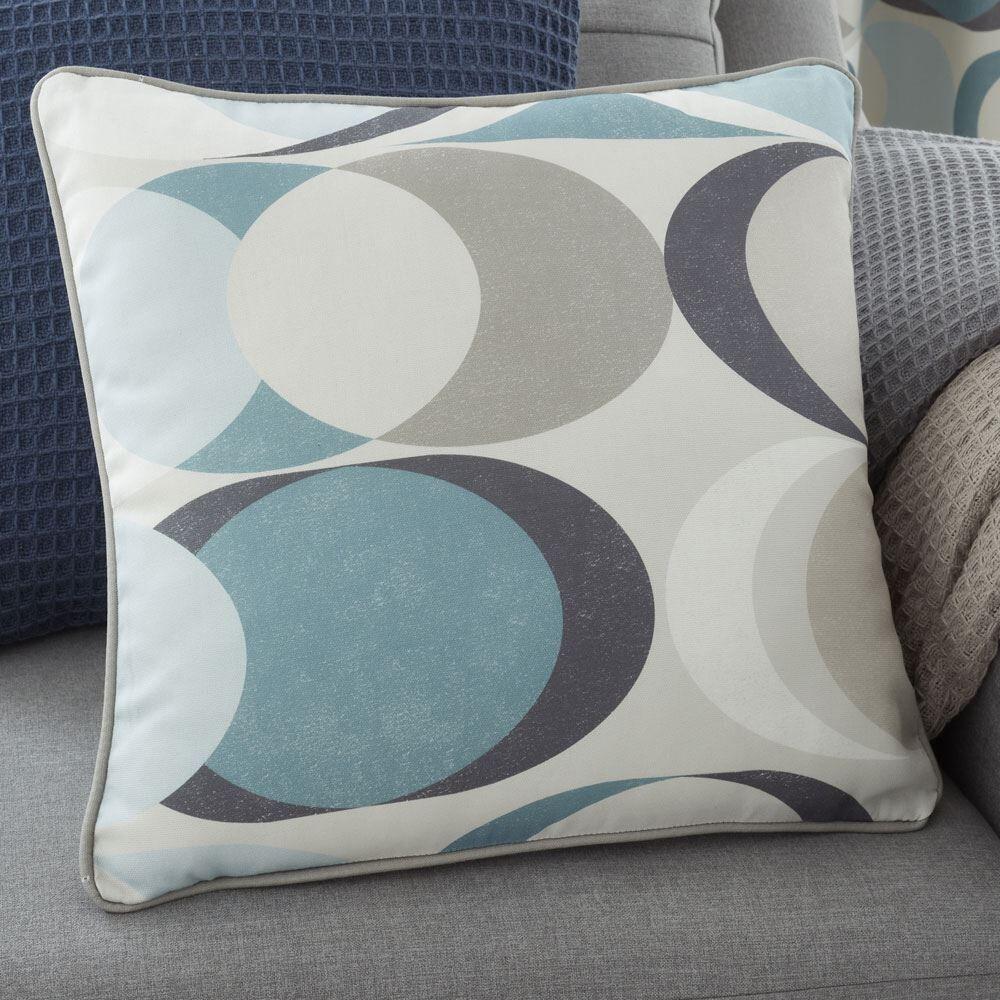 Fusion Sander Geometric Print 100% Cotton Piped Edge Cushion Cover