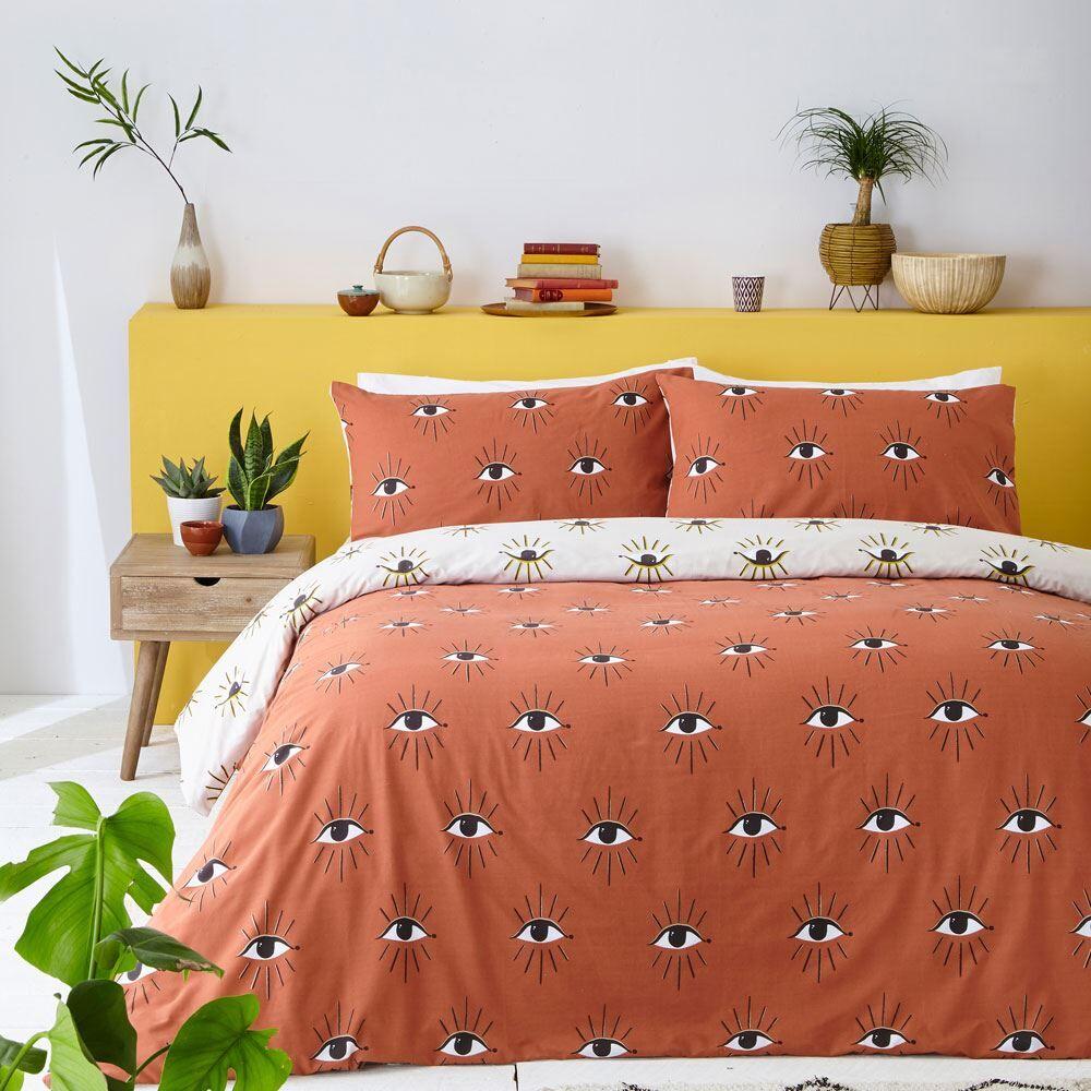 Furn Theia Mystical Eyes Print Reversible Duvet Cover Set