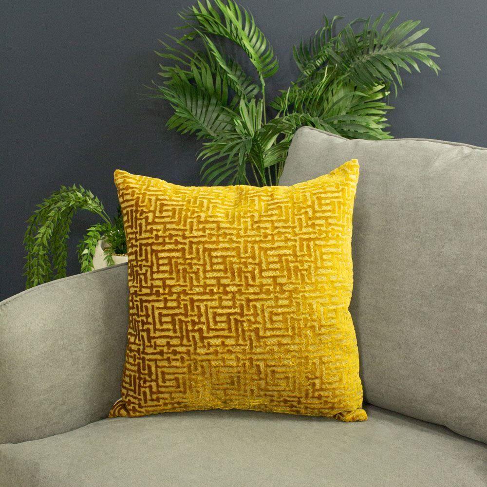 Paoletti Delphi Contemporary Jacquard Faux Velvet Cushion Cover