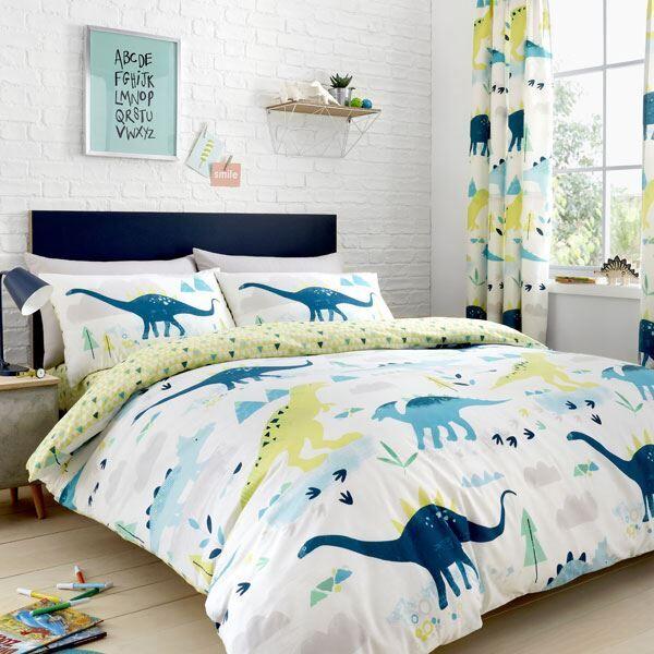 Bedlam Kids Dino Fitted Sheet, Multi, Single