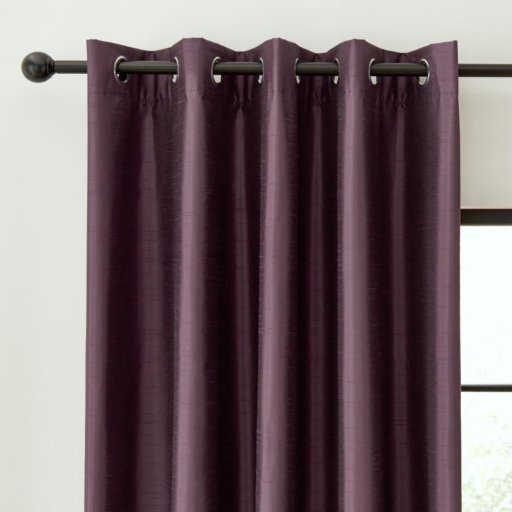 Catherine Lansfield Faux Silk Plain Thermal Blackout Eyelet Lined Curtains