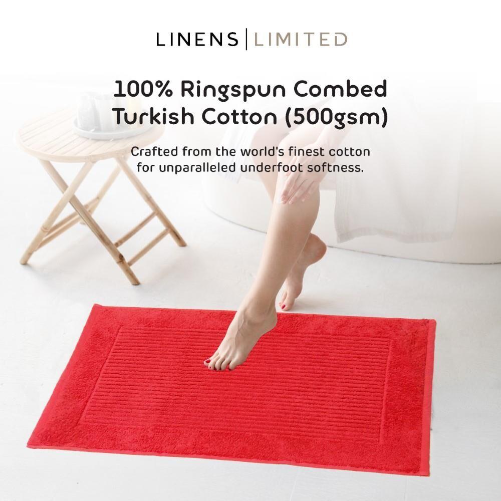 Linens Limited 100% Turkish Cotton Bath Mat, Red
