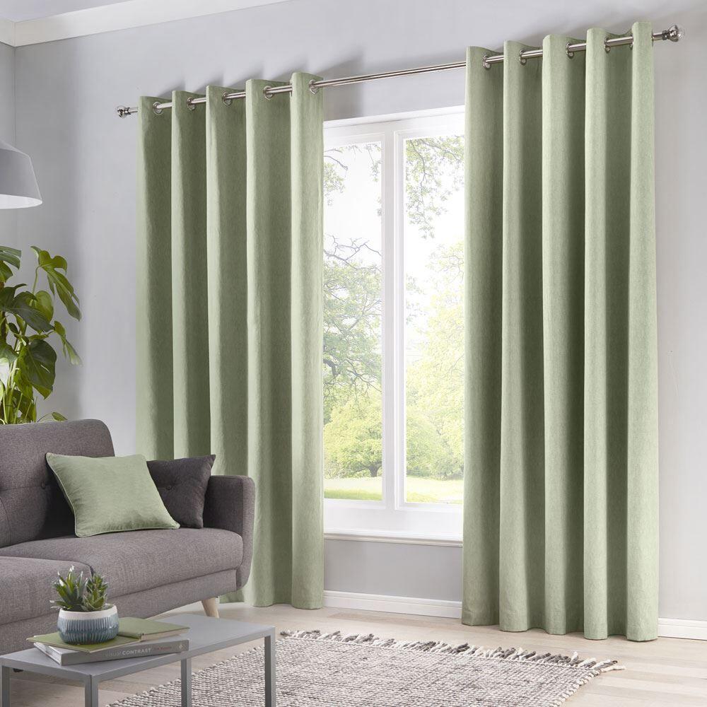 Fusion Sorbonne 100% Cotton Eyelet Lined Curtains
