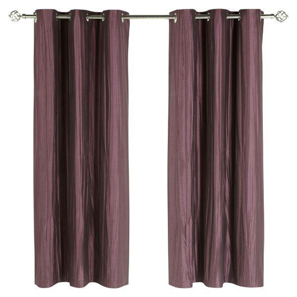 iLiv Elements Ripple Woven Lined Eyelet Curtains, Amethyst, 90 x 54 Inch