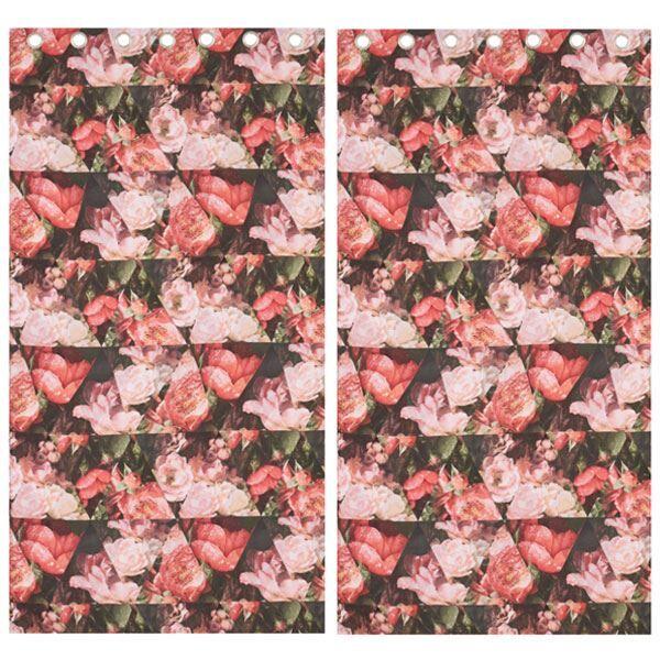 Catherine Lansfield Dramatic Floral Lined Eyelet Curtains, Multi, 66 x 72 Inch