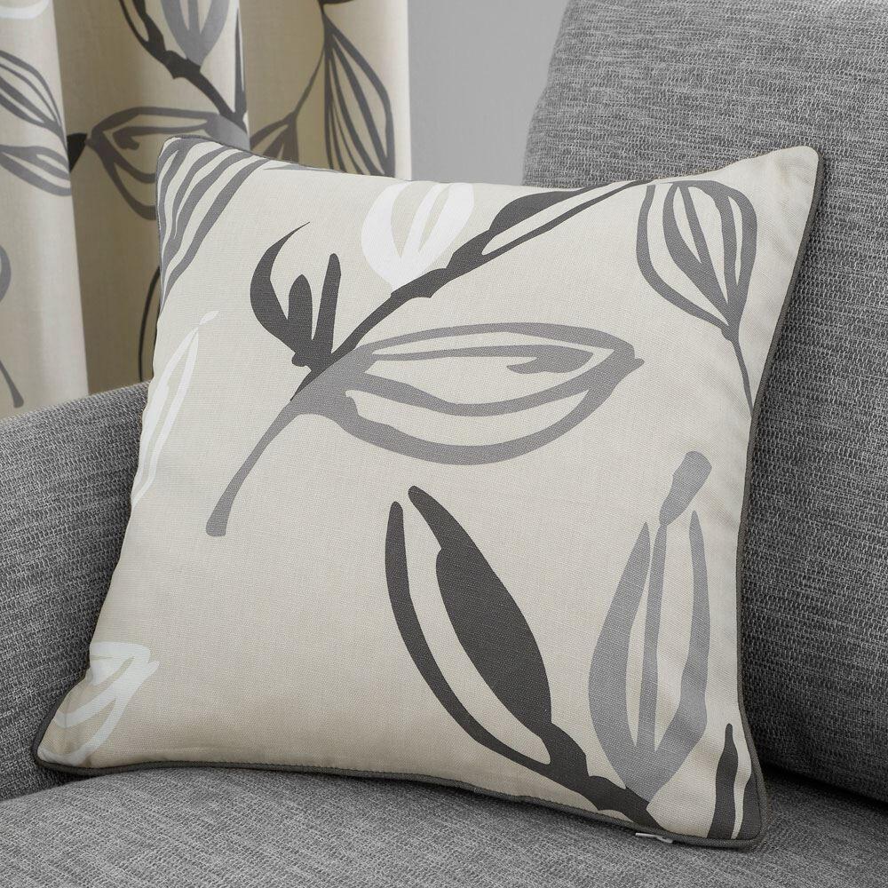 Fusion Ensley Botanical Print 100% Cotton Piped Edge Filled Cushion