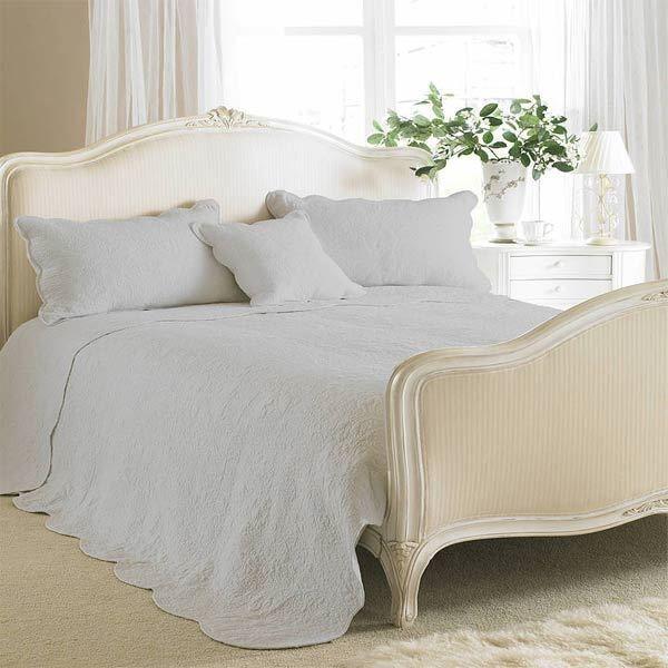 Paoletti Toulon Floral Woven 100% Cotton Quilted Bedspread, Grey, Single