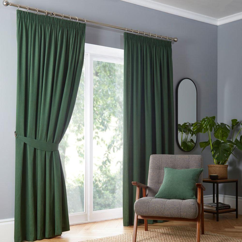 Fusion Dijon Blackout Pencil Pleat Lined Curtains