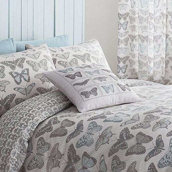 Catherine Lansfield Pastiche Butterflies Piped Edge Cushion Cover, 43 x 43 Cm